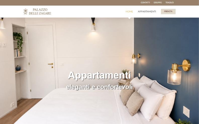 Home page of the Palazzo delle Zagare website designed by KoKooYa